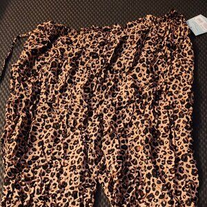 Cheetah Print Linen Trousers